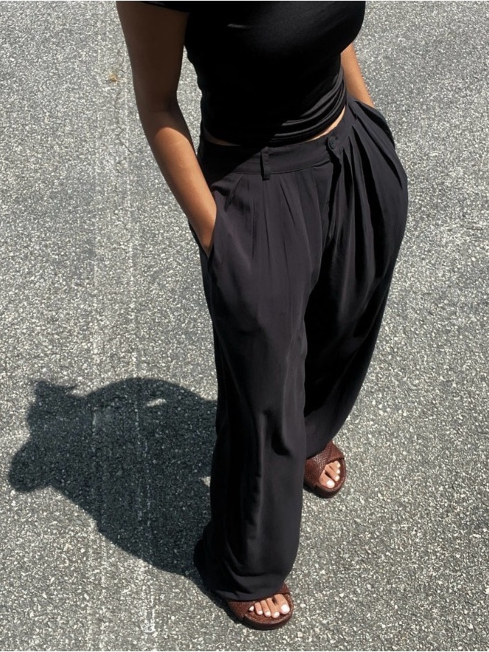 NA NIN Winnie Sandwashed Voile Pant in Onyx